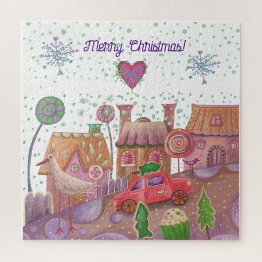 Puzzle voiture mignonne de noël (Vertical)