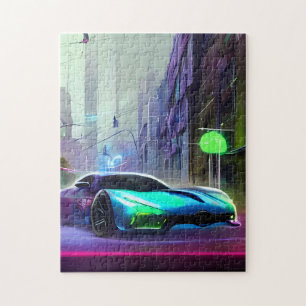 Puzzle Voiture Neon Sports sur la route