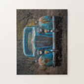 Puzzle Voiture Vintage bleu rustique (Vertical)