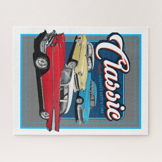 Puzzle Voitures classiques des années 1950 (Horizontal)