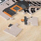 Puzzle Voitures de course avec des marques de pneus (Côté)