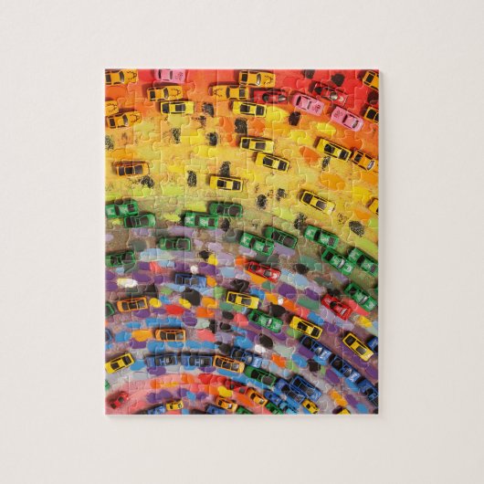 Puzzle Voitures de jouet d'arc-en-ciel (Vertical)