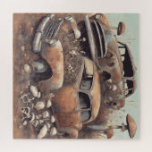 Puzzle Voitures et champignons anciens rouillés (Horizontal)