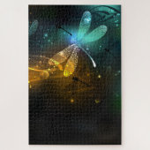 Puzzle Vol de libellule verte lumineuse (Vertical)
