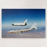 Puzzle Vol d'essai de navette spatiale pour l'entreprise<br><div class="desc">Space Shuttle Enterprise Test Flight Puzzle est une photographie de Space Shuttle Enterprise qui se sépare de l'avion porte-avions NASA 747 pour commencer son premier vol sans moteur "sur mesure" au-dessus du désert et des montagnes de Californie du Sud. 12 octobre 1977.</div>