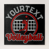 Puzzle Volleyball AJOUTER LE NOM Spike Ball Attaque Équip (Vertical)