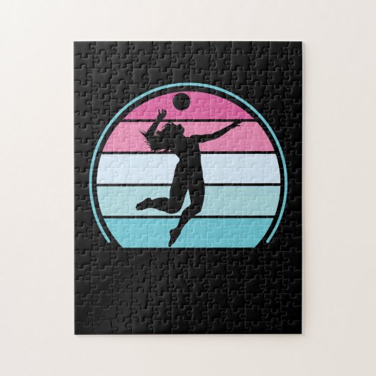 Puzzle Volleyball Girl Retro Vintage (Vertical)