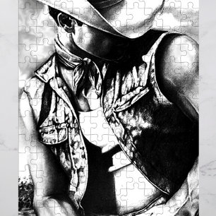 PUZZLE VOOR MANNEN 11x14 COWBOY in een prachtige c Legpuzzel