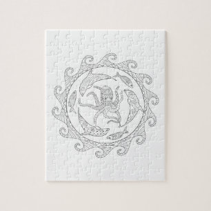 Puzzle voor zee Life Adult Colour Puzzle Legpuzzel