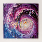 Puzzle Vortex bouillonnant en rose, bleu et violet (Horizontal)