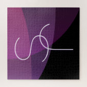 Puzzle Vos initiales qui se chevauchent | Moderne violet (Horizontal)