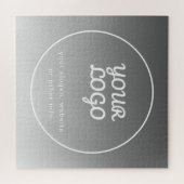 Puzzle Votre logo et votre texte modifiable | Ombre gris (Horizontal)