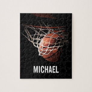 Puzzle Votre nom Artwork de basket-ball personnalisable