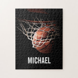 Puzzle Votre nom Artwork de basket-ball personnalisable