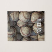 Puzzle Votre nom oeuvre de baseball personnalisable (Horizontal)