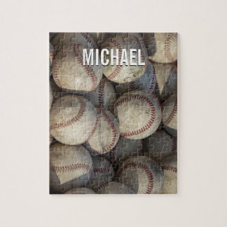 Puzzle Votre nom oeuvre de baseball personnalisable