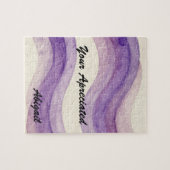 Puzzle Votre Nom Ondulé Violet Aquarelle Rétro Apprécié (Horizontal)