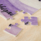 Puzzle Votre Nom Ondulé Violet Aquarelle Rétro Apprécié (Côté)