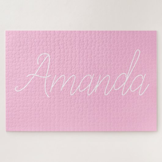 Puzzle Votre nom ou mot | Rose et blanc (Horizontal)