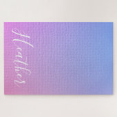 Puzzle Votre nom ou mot | Rose et bleu violet (Horizontal)