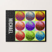 Puzzle Votre nom personnalisable Basketball Artwork Pop A (Horizontal)