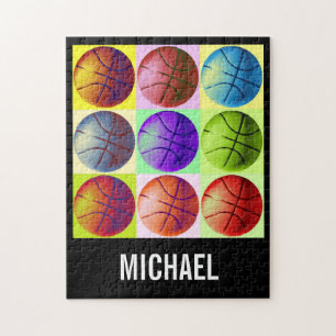 Puzzle Votre nom personnalisable Basketball Artwork Pop A
