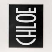 Puzzle Votre nom, texte gras blanc | Noir (Vertical)