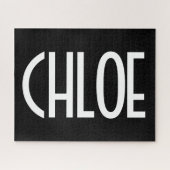 Puzzle Votre nom, texte gras blanc | Noir (Horizontal)