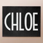 Puzzle Votre nom, texte gras blanc | Noir<br><div class="desc">La catching et la modernité.</div>