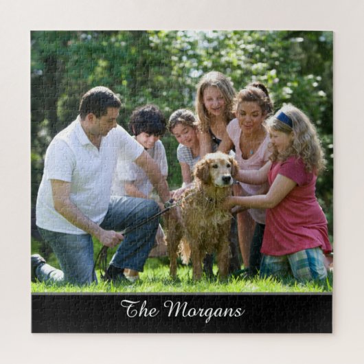 Puzzle Votre photo et nom, ou message, en blanc (Vertical)