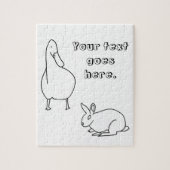 Puzzle Votre texte, Duck and Bunny Rabbit dessiner des én (Vertical)