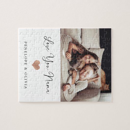 Puzzle Vous aimez Nana | Votre photo avec script et coeur (Horizontal)