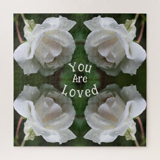 Puzzle Vous êtes aimés Rose blanche Abstraite Inspiration (Vertical)