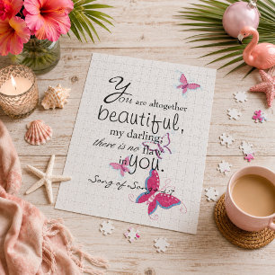 Puzzle Vous êtes beau papillon Écriture biblique