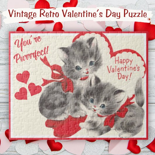 Puzzle Vous êtes Vintage Valentine's Day Kittens