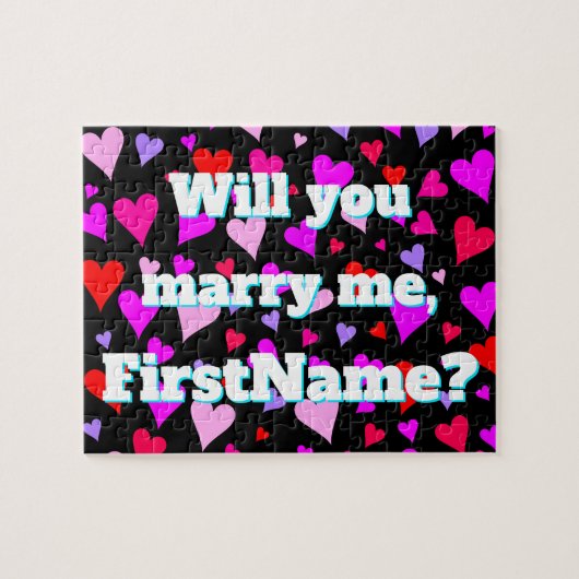 Puzzle "Vous m'épouserez" + Nom fait sur commande + (Horizontal)