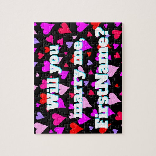 Puzzle "Vous m'épouserez" + Nom fait sur commande + (Vertical)