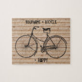 Puzzle Vous plus la bicyclette égale le beige en bois (Horizontal)