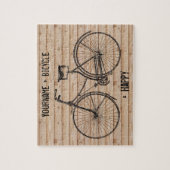 Puzzle Vous plus la bicyclette égale le beige en bois (Vertical)