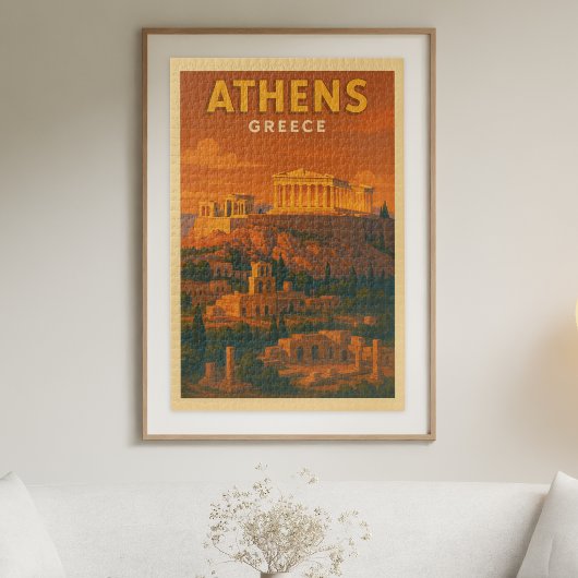 Puzzle Voyage à Athènes Grèce Rétro