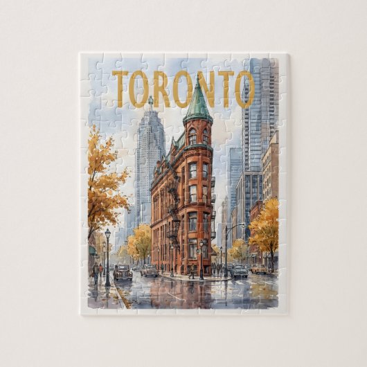 Puzzle Voyage à Toronto Canada Vintage (Vertical)