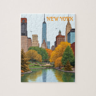 Puzzle Voyage dans le parc central de New York vintage
