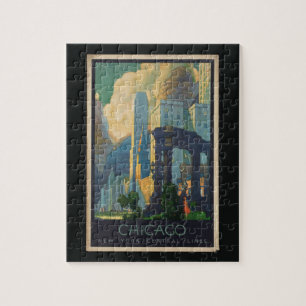 Puzzle Voyage de Chicago Vintage