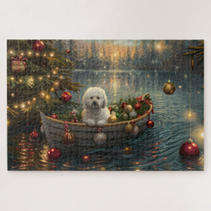 Puzzle Voyage de fête de Noël Bichon Frise