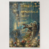 Puzzle Voyage de fête de Noël de Boston Terrier (Vertical)