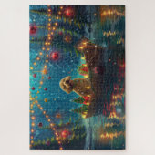 Puzzle Voyage de fête de Noël de Goldendoodle (Vertical)
