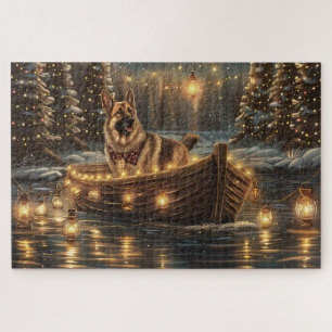 Puzzle Voyage de Noël festif de Berger Allemand