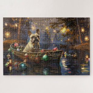 Puzzle Voyage de Noël Festif de Bouledogue Français