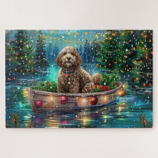 Puzzle Voyage de Noël Festif du Cockapoo (Horizontal)