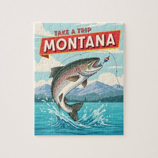 Puzzle voyage de pêche dans le Montana (Vertical)